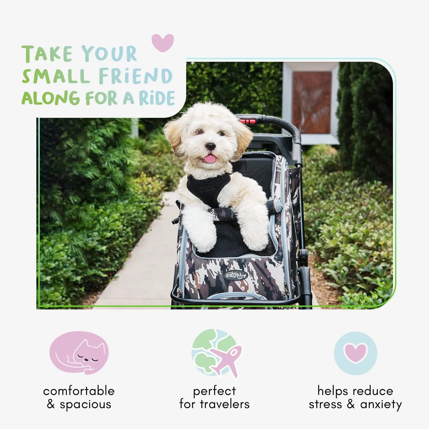Petique Pet Carrier, Dog Carrier for Small Size Pets, 5-in-1 Ventilated Carrier Bag for Cats & Dogs