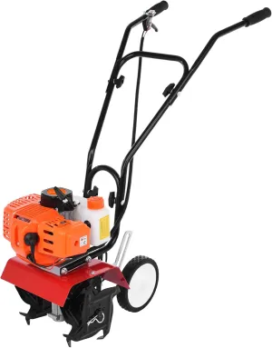 Petrol Cultivator, Gas Powered Garden Tiller, 52CC 2 Stroke 9000RPM Cordless Tiller Cultivator, 6-inch Depth Digging, 1.2L Fuel Tank, Mini Tiller for Lawn Yard Soil Cultivation