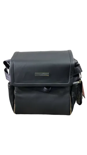 Petunia Pickle Bottom Boxy Backpack Diaper Bag, Black Matte Leatherette