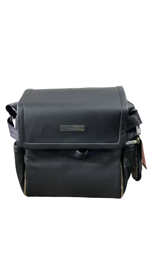 Petunia Pickle Bottom Boxy Backpack Diaper Bag, Black Matte Leatherette