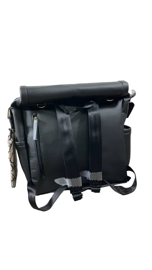 Petunia Pickle Bottom Boxy Backpack Diaper Bag, Black Matte Leatherette