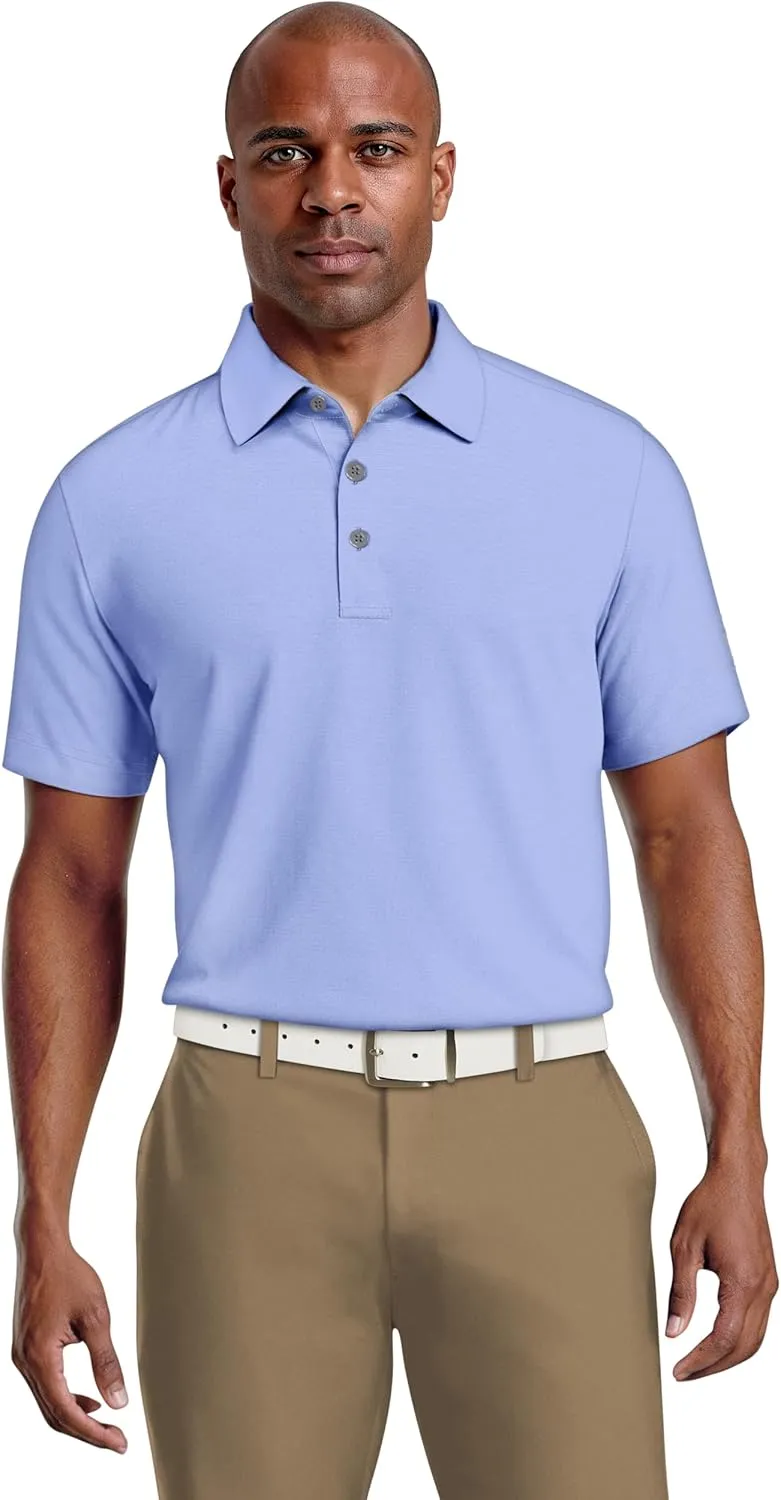 PGA TOUR Men's Solid Cooling Texture Golf Polo Shirt