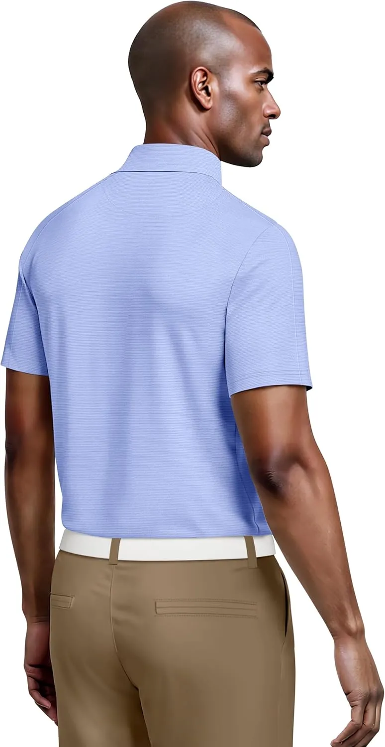PGA TOUR Men's Solid Cooling Texture Golf Polo Shirt