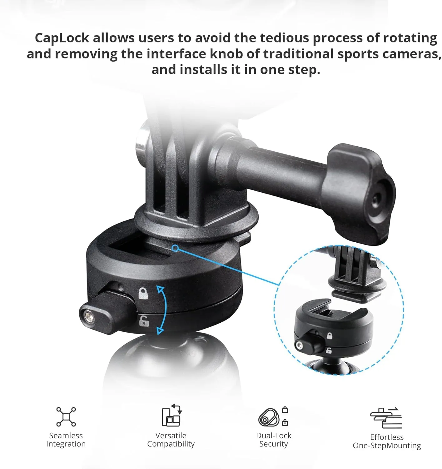 PGYTECH CapLock Extension Pole Mini Tripod for OSMO Action 5 Pro/4/3, for OSMO Pocket 3/2, Selfie Stick Rod for Gopro Hero 13/12/11/10, for Insta360 Ace Pro 2/One RS/R/X3, XiaoYi, Feiyu Action Camera