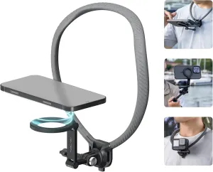 PGYTECH CapLock Magnetic Smartphone Neck Mount, Cell Phone Holder for iPhone 15/14/13 Seires and Android Phones, Hand Free POV/Vlog Selfie Mount for DJI, Gopro and Insta360 Action Cameras