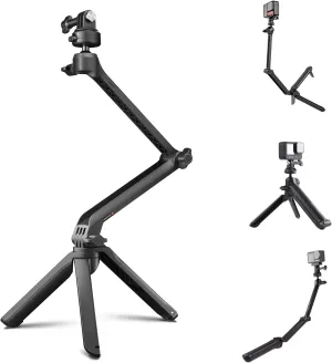 PGYTECH CapLock MantisPod Z, Video Vlogging Tripod for DJI OSMO Action 5 Pro/4/Pocket 3 Compatible with Gopro 13/12/11 Action Camera Phones for Insta360 Ace Pro 2/X4/X3/ONE with 1/4"-20 Thread Adapter