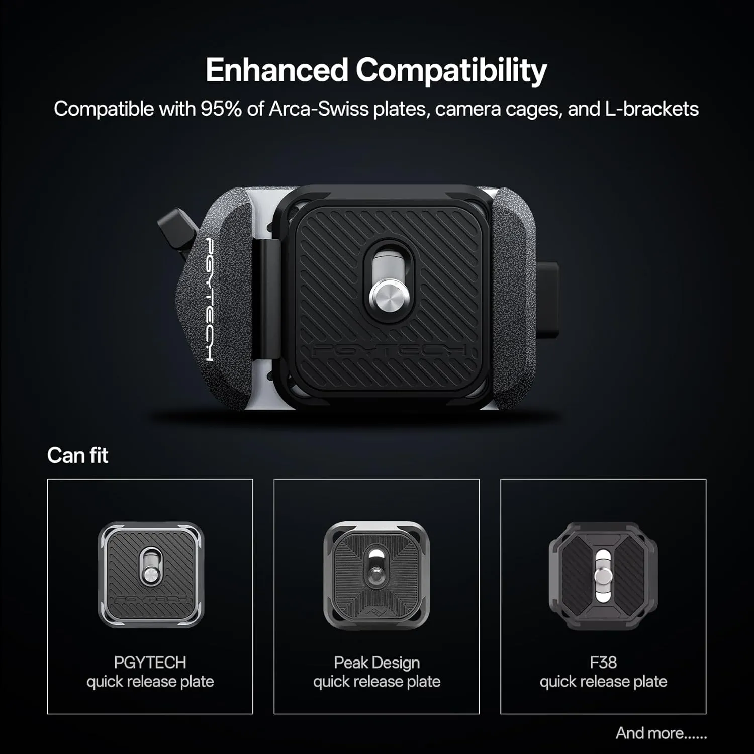 PGYTECH Quick Release Clamp V2, Compatible for Arca Swiss Plate Camera Mount Adapter with 1/4" to 3/8" Screw Thread for Tripods/Gimbals/Sliders/Stabilizers(Only Clamp)