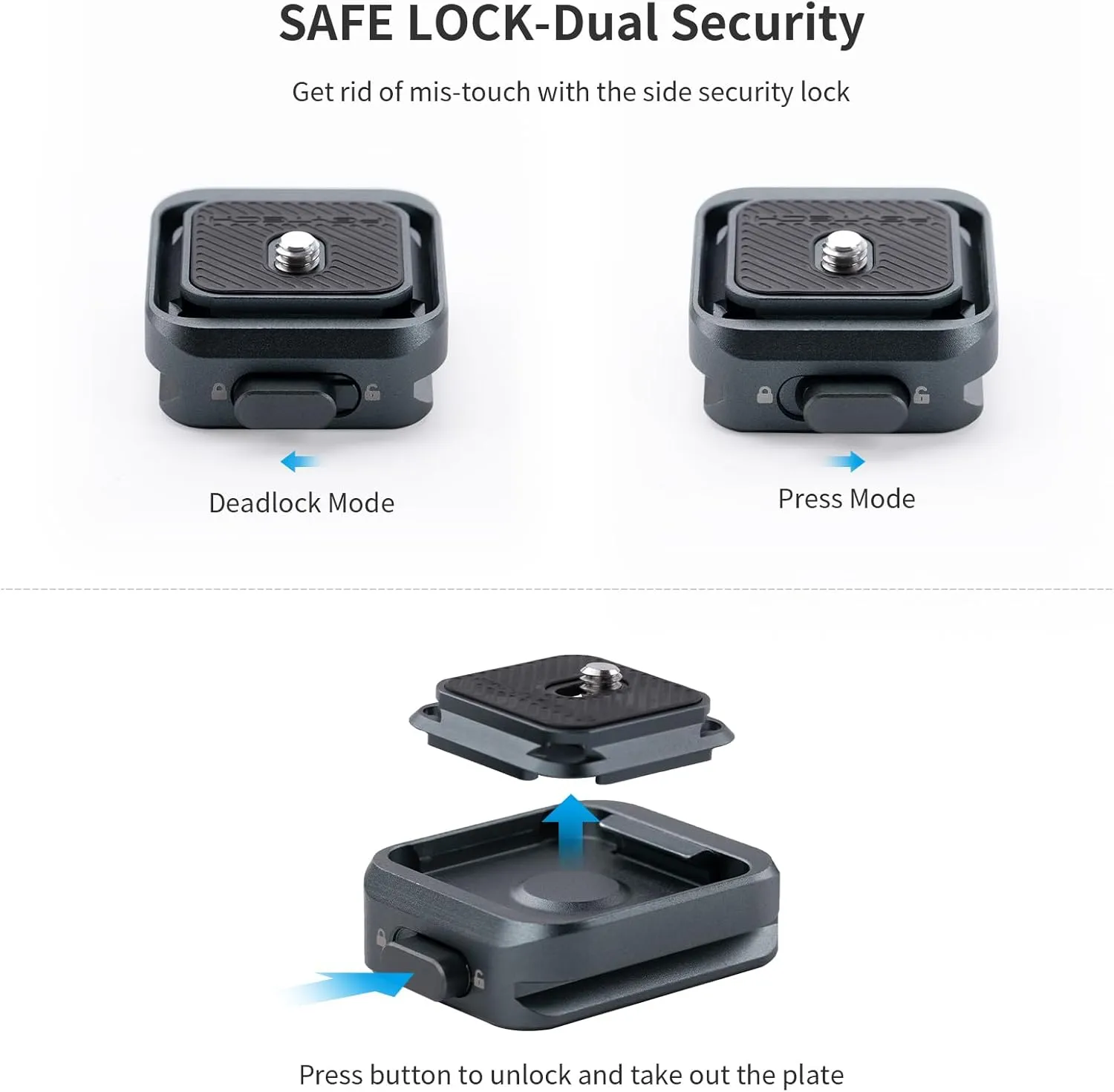 PGYTECH Quick Release Plate  Adapter w/Arcac-Swiss Interface Camera Quick Release Plate Mount for Sony/Nikon/Fuji/DJI Quick Setup Mount w/ 1/4" to 3/8" Screw Thread Gimbles Sliders Tripods Adapter
