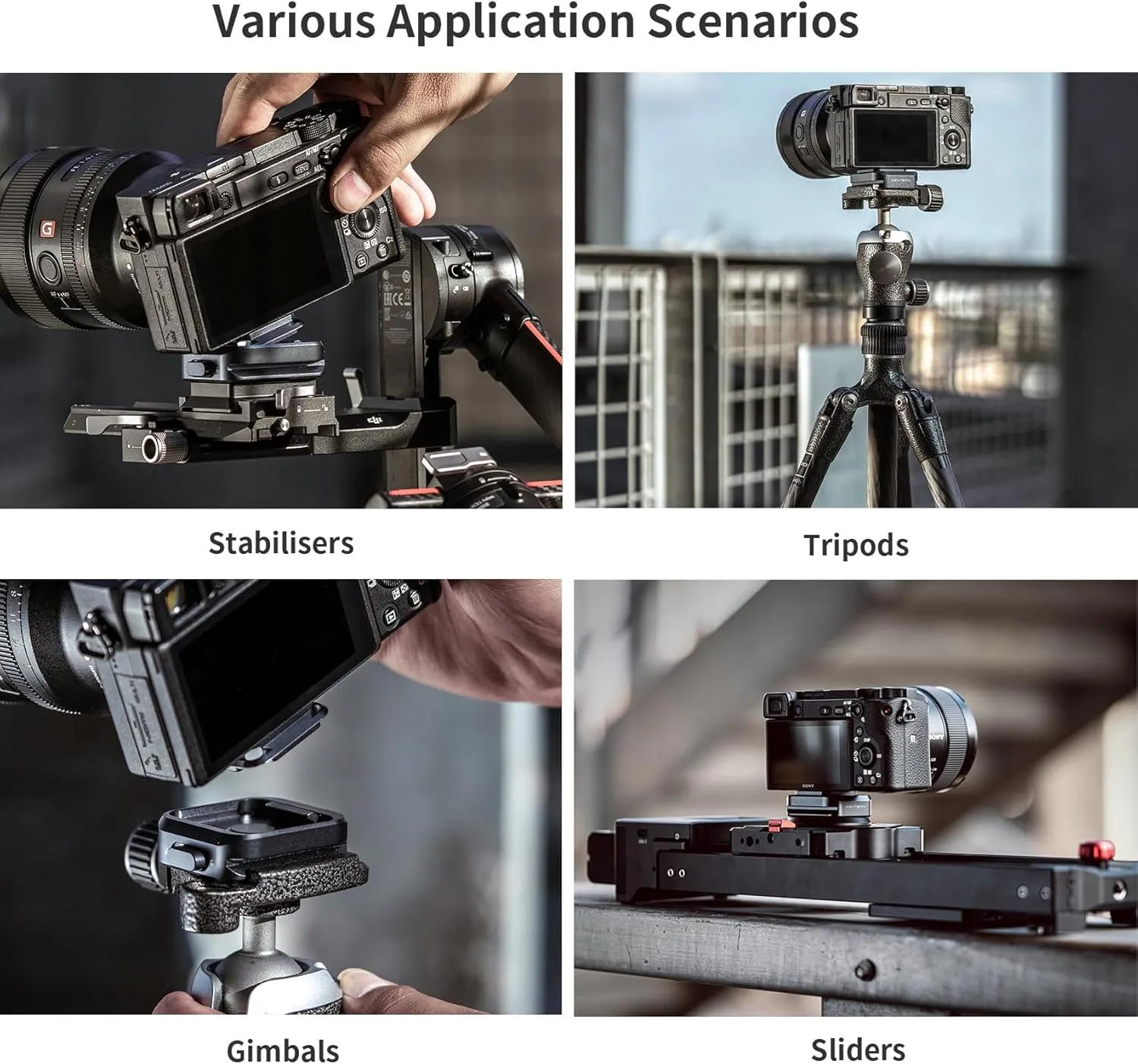 PGYTECH Quick Release Plate  Adapter w/Arcac-Swiss Interface Camera Quick Release Plate Mount for Sony/Nikon/Fuji/DJI Quick Setup Mount w/ 1/4" to 3/8" Screw Thread Gimbles Sliders Tripods Adapter