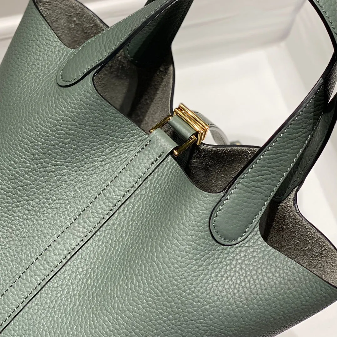 picotin lock grass green togo leather gold hardware