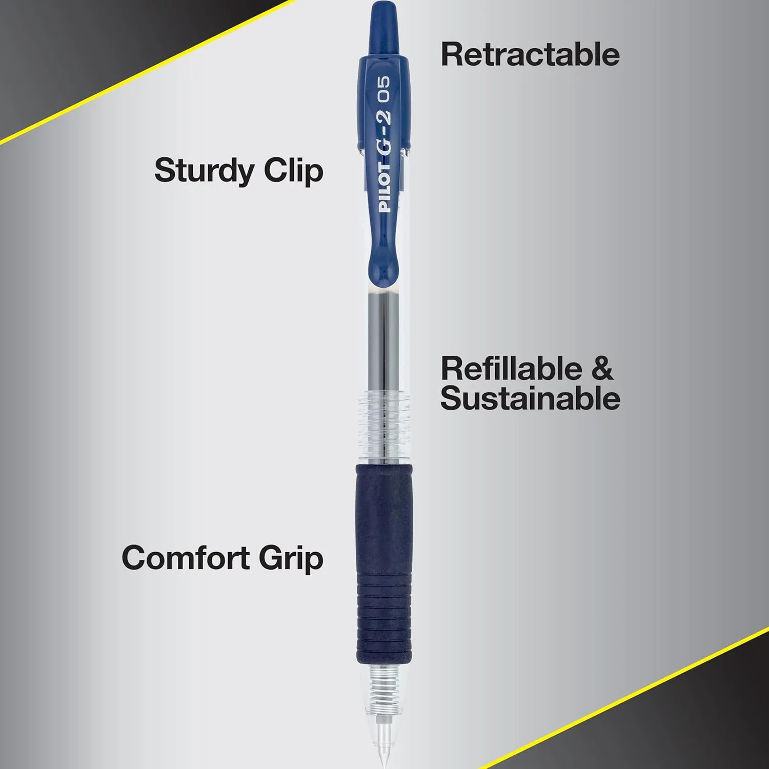 Pilot, G2 Premium Gel Roller Pens, Extra Fine Point 0.5 mm, Pack of 12, Navy
