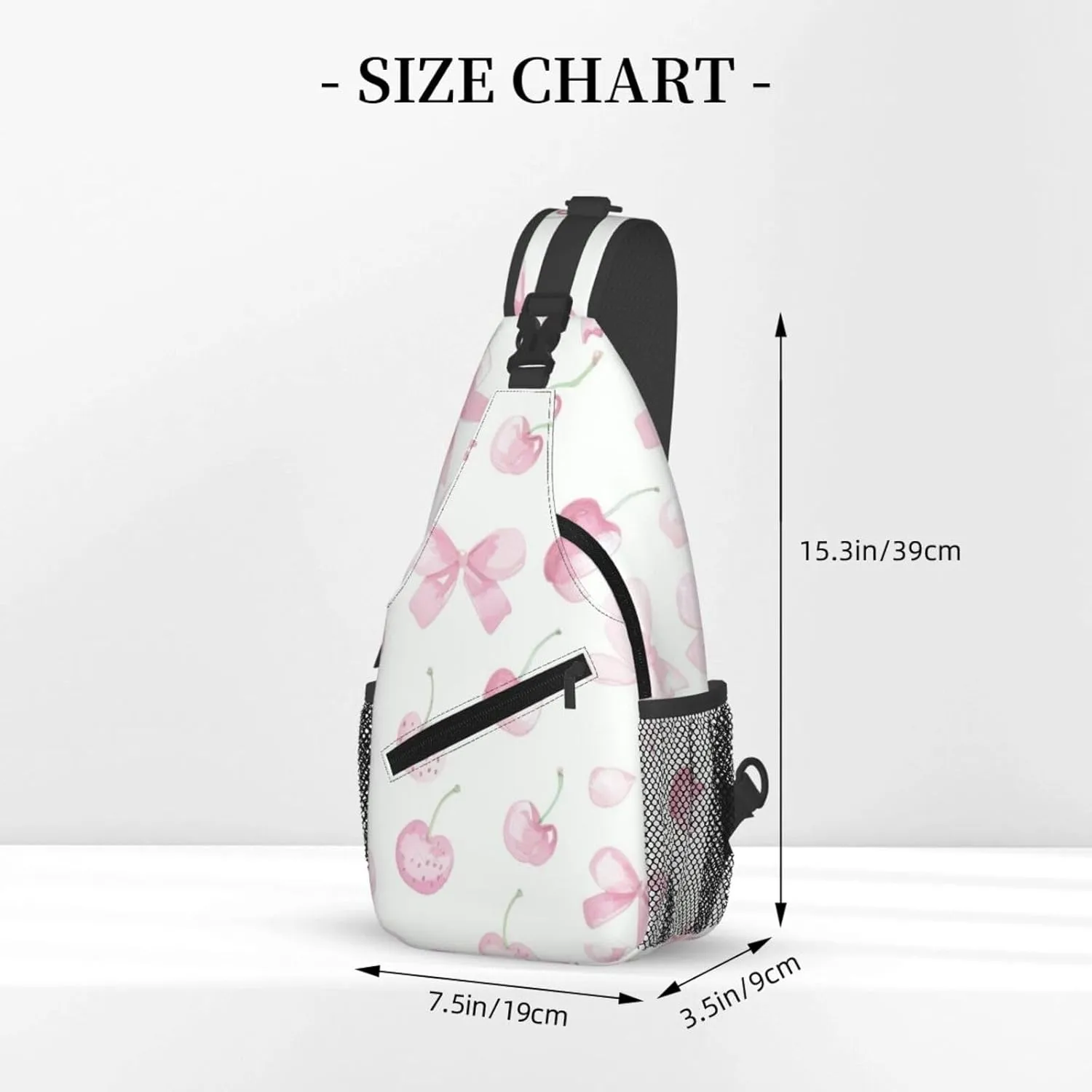 Pink Bows Backpack Travel Hiking Daypack Chest Bags Crossbody Shoulder Bag