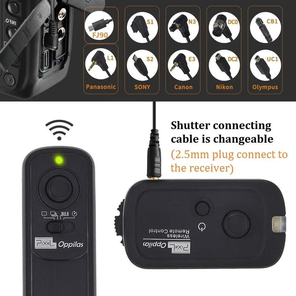 Pixel 2.4GHz Digital Wireless Remote Shutter Release E3 Compatible with Canon, Pentax, Contax, Sigma, etc. Replaces Canon RS-60E3 Replaces Fujifilm RR-100 Replaces Olympus RM-CB2