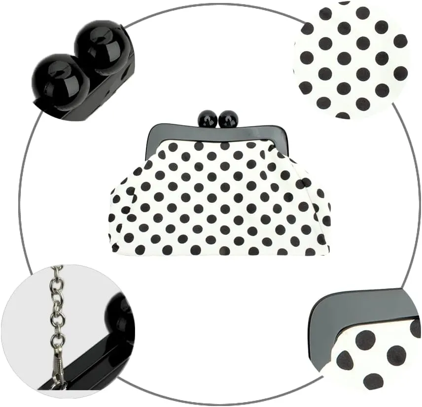 Polka Dot Evening Bag Clutch Purse for Women Wedding Party Handbag Cocktail Bag