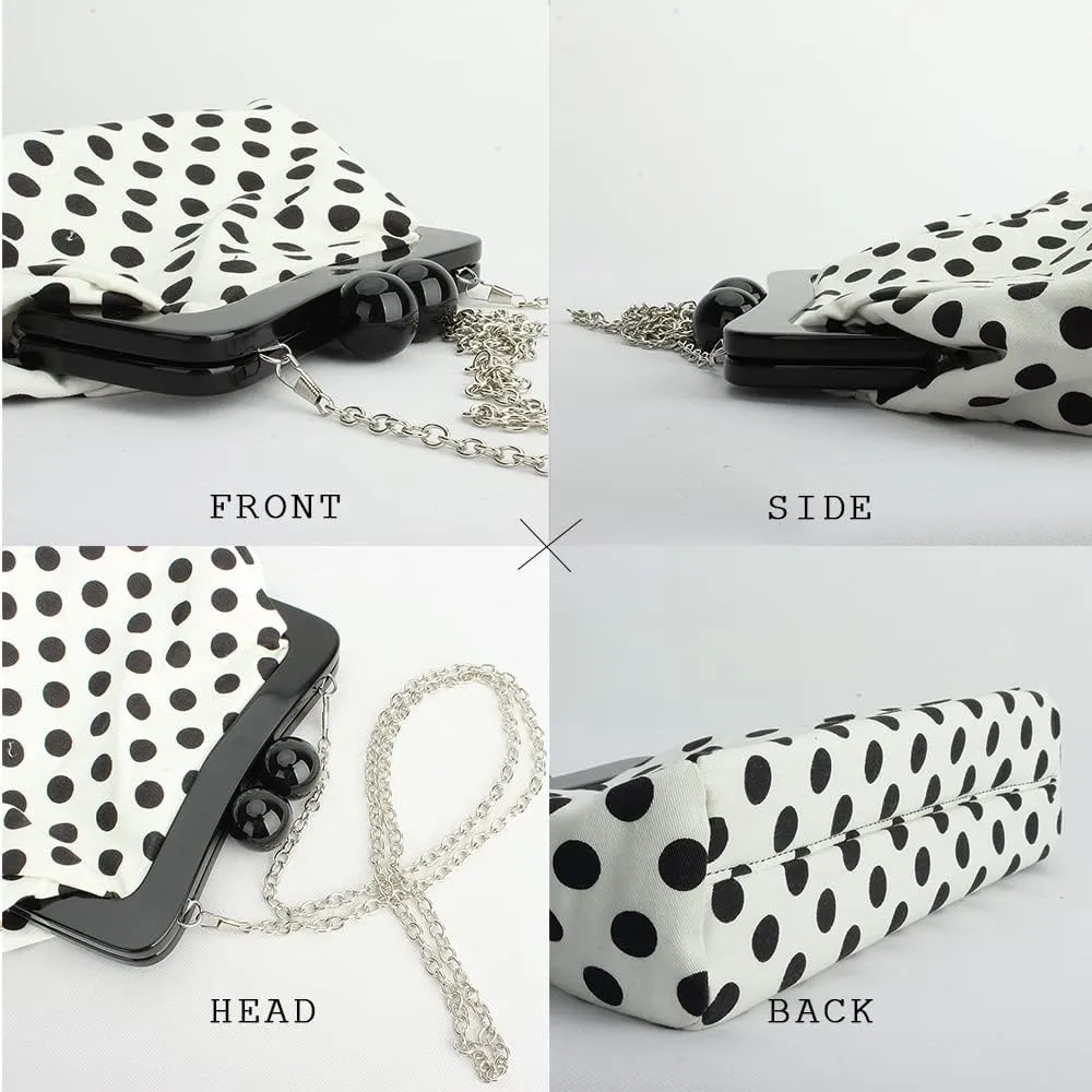 Polka Dot Evening Bag Clutch Purse for Women Wedding Party Handbag Cocktail Bag