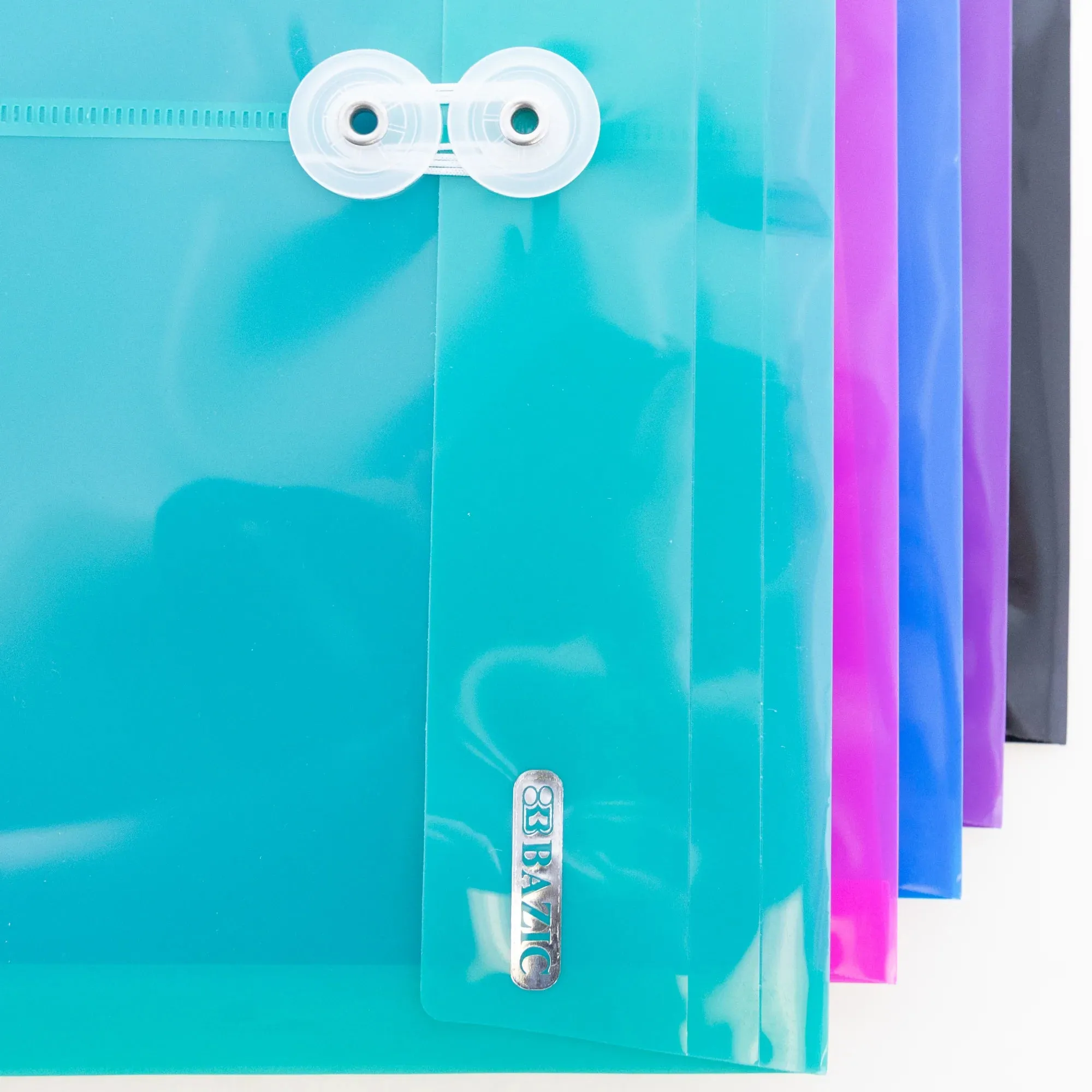 Poly Project Envelopes, 11-1/2" x 9-3/4", 200 Sheet Capacity, Assorted Colors, 5 Per Per Pack, 3 Packs