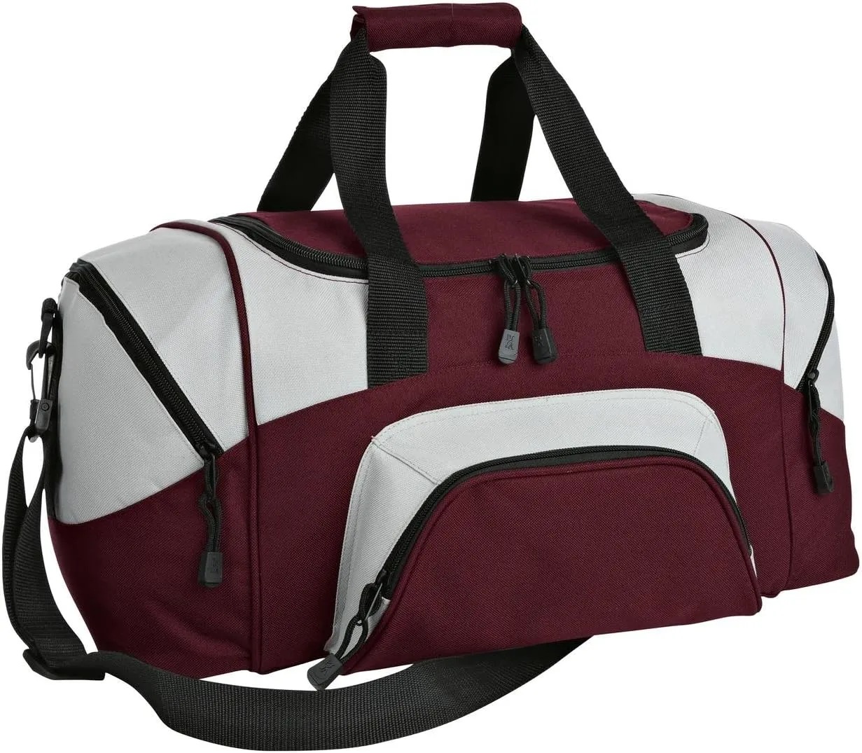 Port Authority - Small Colorblock Sport Duffel. BG990S, Maroon/ Grey, OSFA