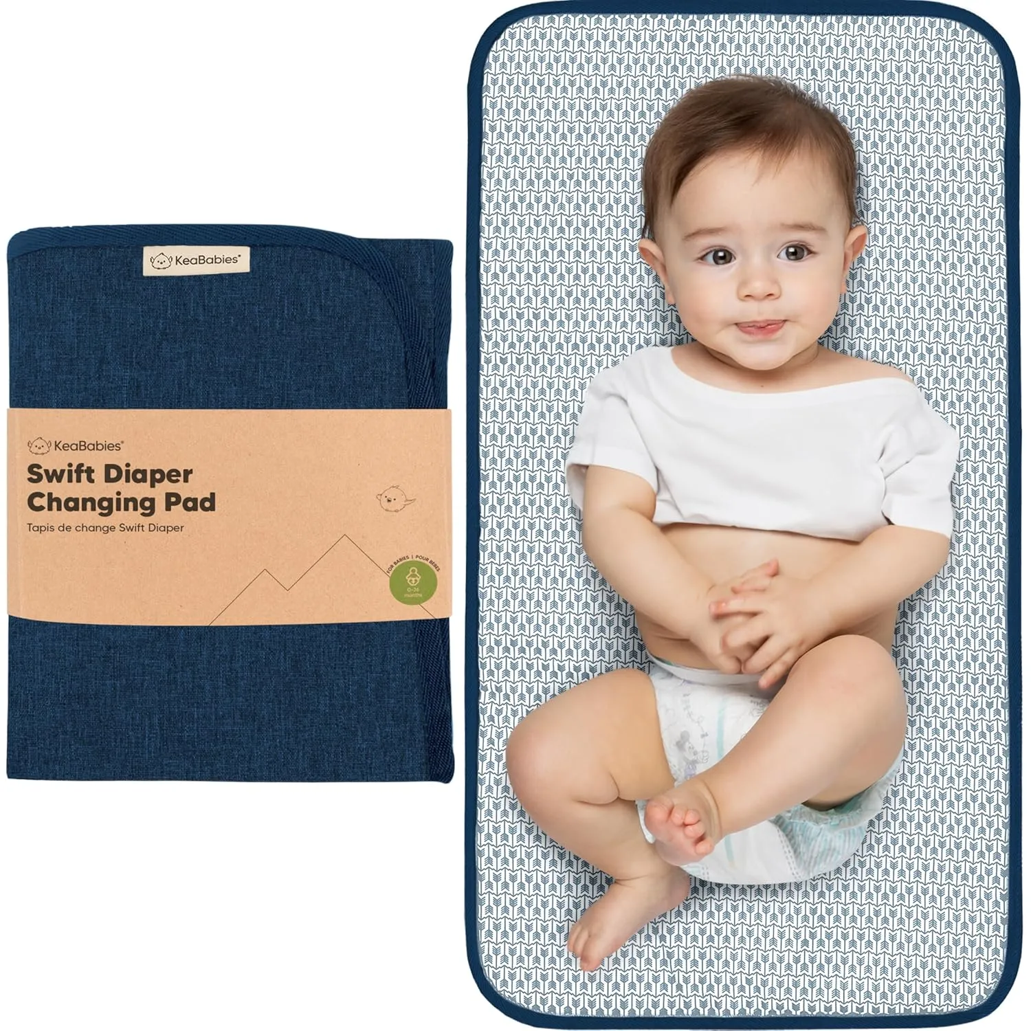 Portable Diaper Changing Pad - Waterproof Foldable Baby Changing Mat - Travel Diaper Change Mat - Lightweight Changing Pads for Baby - Baby Changer - Machine Washable (Navy Blue)