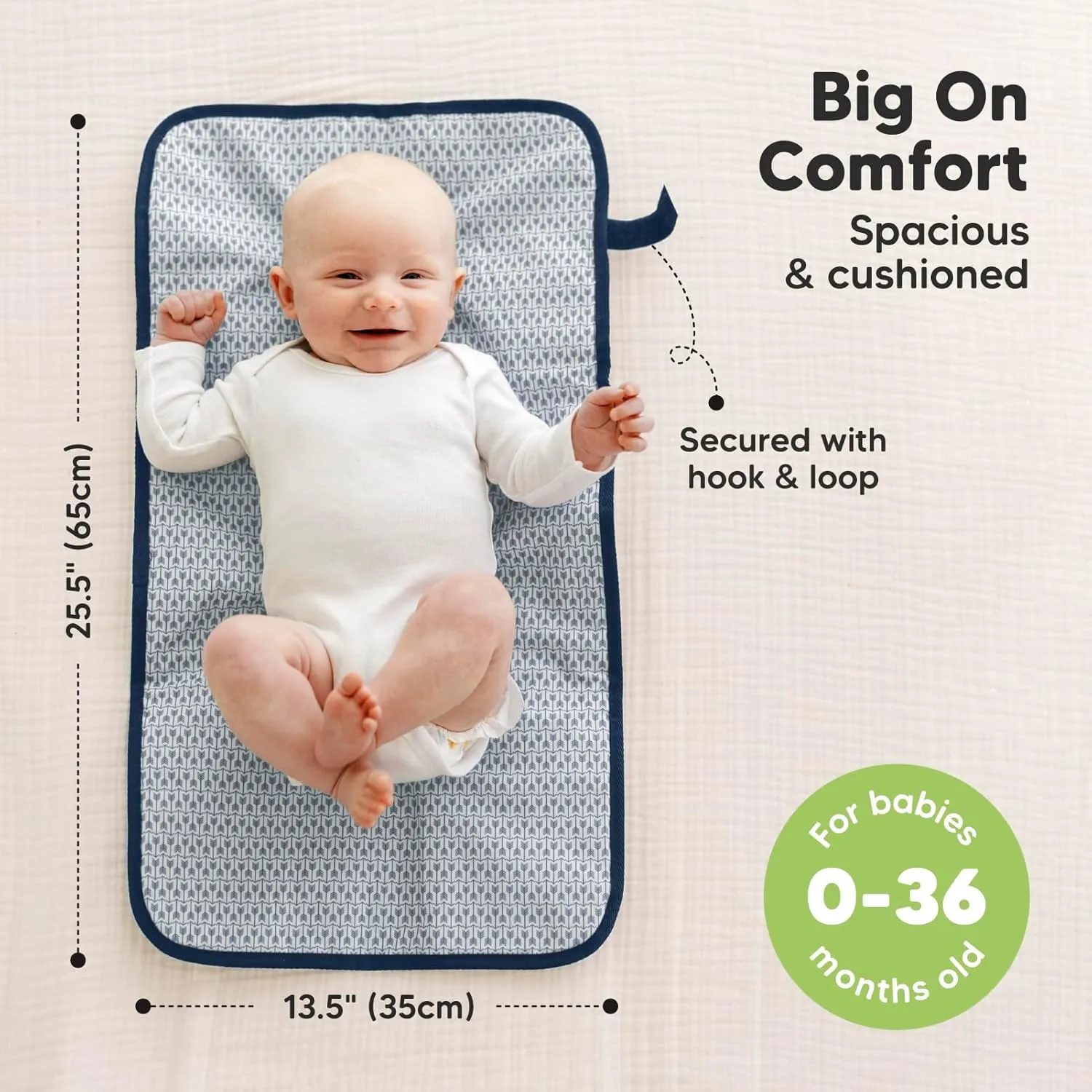 Portable Diaper Changing Pad - Waterproof Foldable Baby Changing Mat - Travel Diaper Change Mat - Lightweight Changing Pads for Baby - Baby Changer - Machine Washable (Navy Blue)