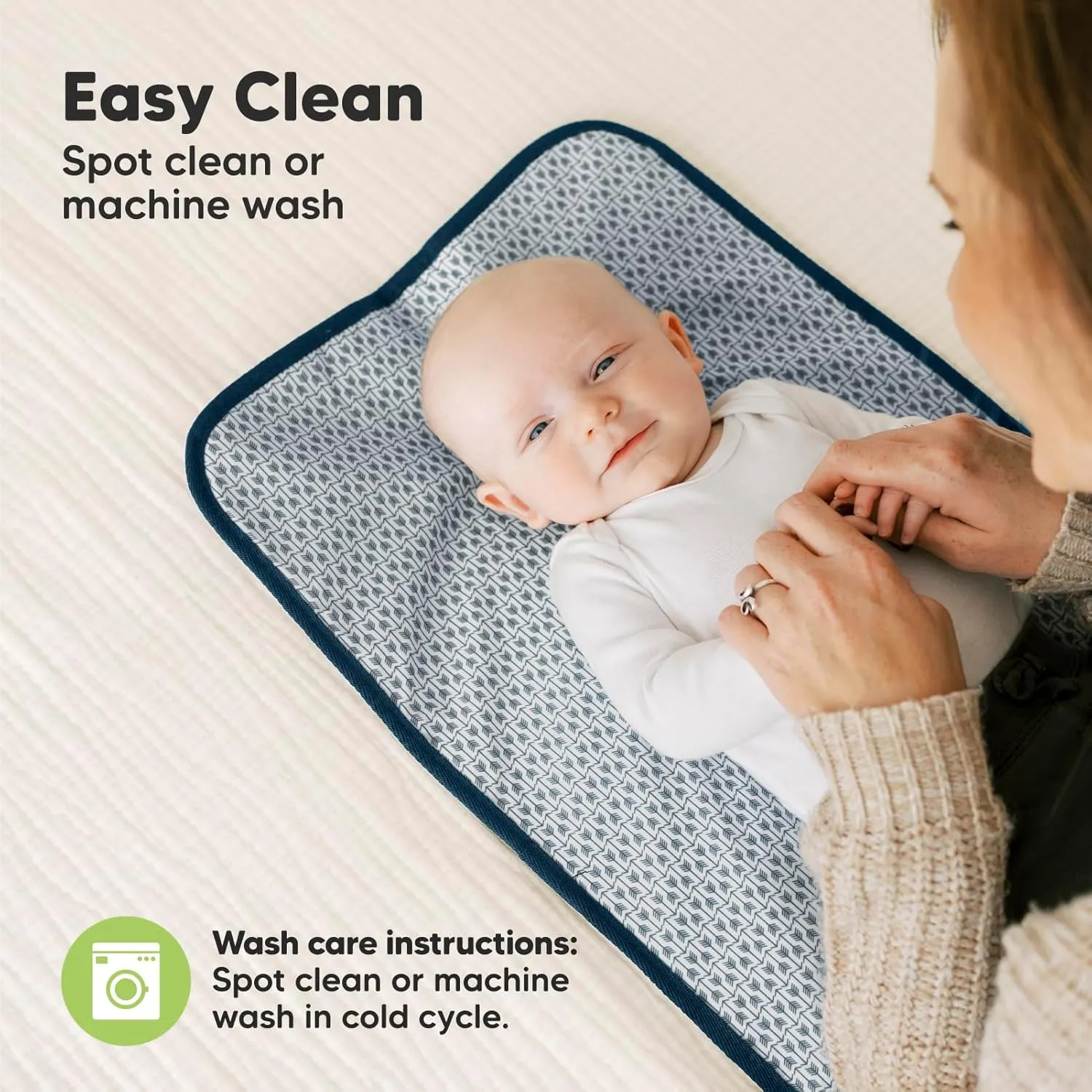 Portable Diaper Changing Pad - Waterproof Foldable Baby Changing Mat - Travel Diaper Change Mat - Lightweight Changing Pads for Baby - Baby Changer - Machine Washable (Navy Blue)