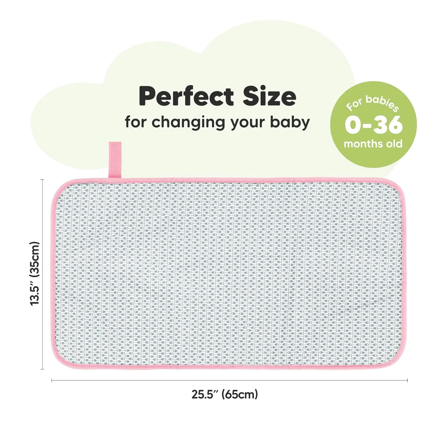 Portable Diaper Changing Pad - Waterproof Foldable Baby Changing Mat - Travel Diaper Change Mat - Lightweight Changing Pads for Baby - Baby Changer - Machine Washable (Sweet Pink)