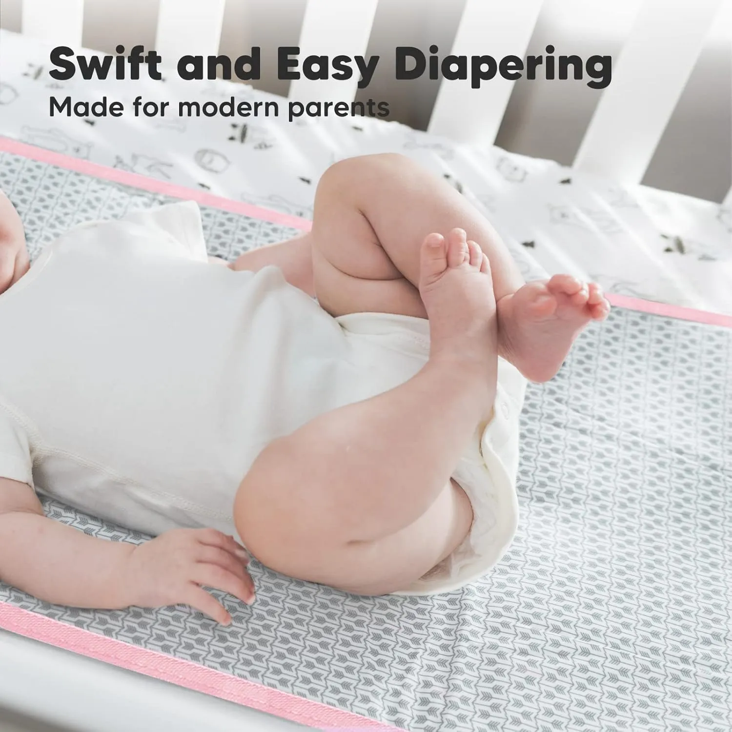 Portable Diaper Changing Pad - Waterproof Foldable Baby Changing Mat - Travel Diaper Change Mat - Lightweight Changing Pads for Baby - Baby Changer - Machine Washable (Sweet Pink)