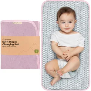 Portable Diaper Changing Pad - Waterproof Foldable Baby Changing Mat - Travel Diaper Change Mat - Lightweight Changing Pads for Baby - Baby Changer - Machine Washable (Sweet Pink)