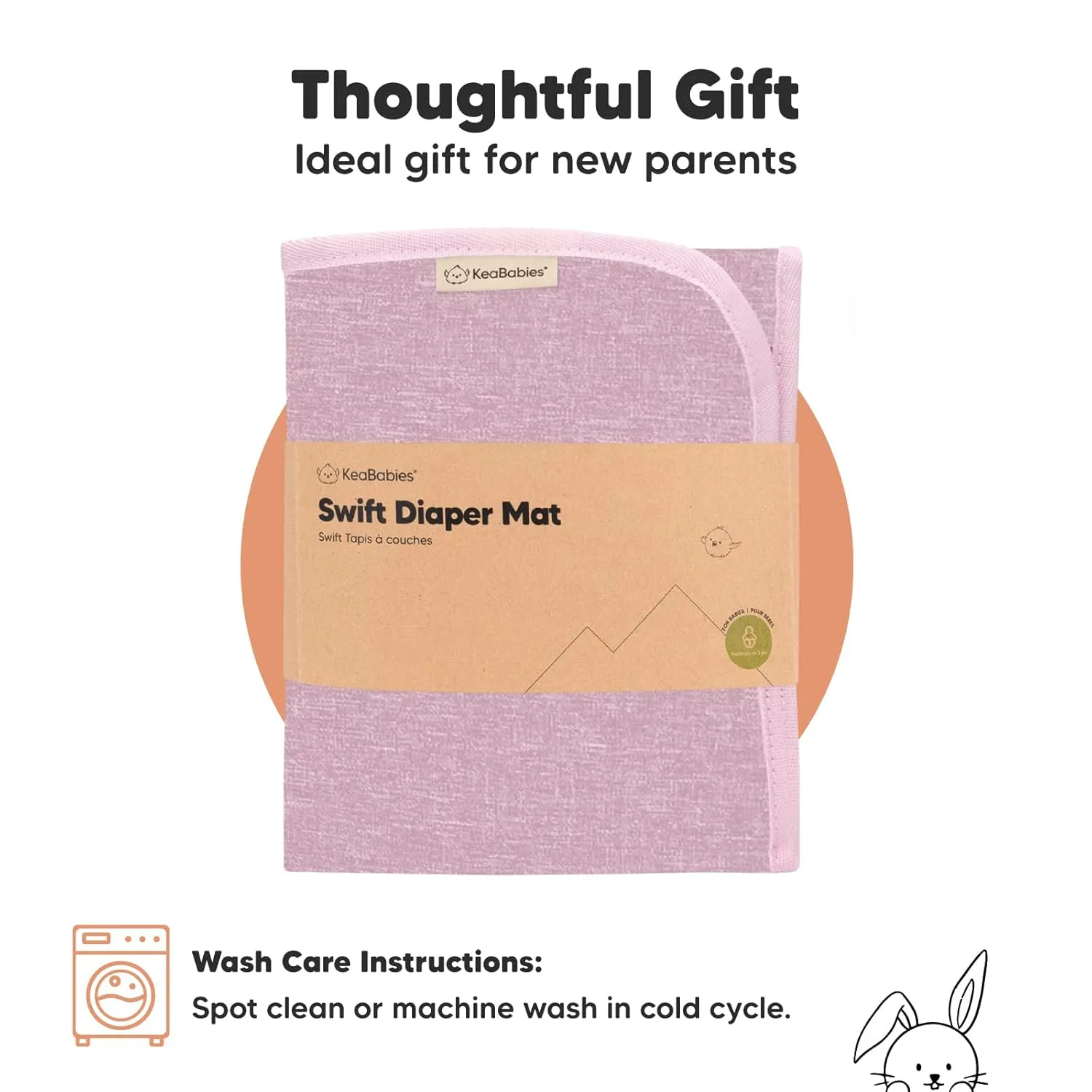 Portable Diaper Changing Pad - Waterproof Foldable Baby Changing Mat - Travel Diaper Change Mat - Lightweight Changing Pads for Baby - Baby Changer - Machine Washable (Sweet Pink)