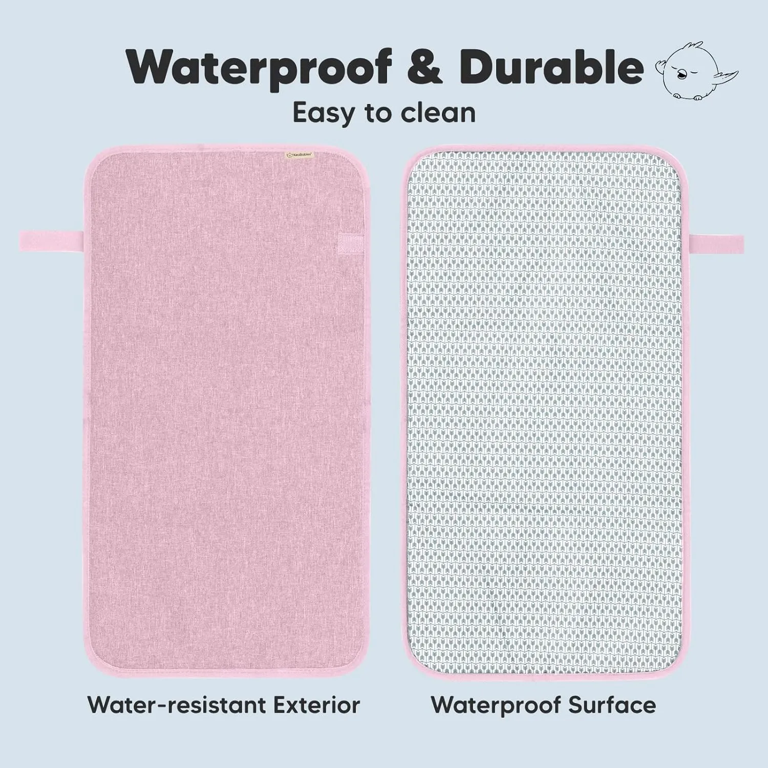 Portable Diaper Changing Pad - Waterproof Foldable Baby Changing Mat - Travel Diaper Change Mat - Lightweight Changing Pads for Baby - Baby Changer - Machine Washable (Sweet Pink)