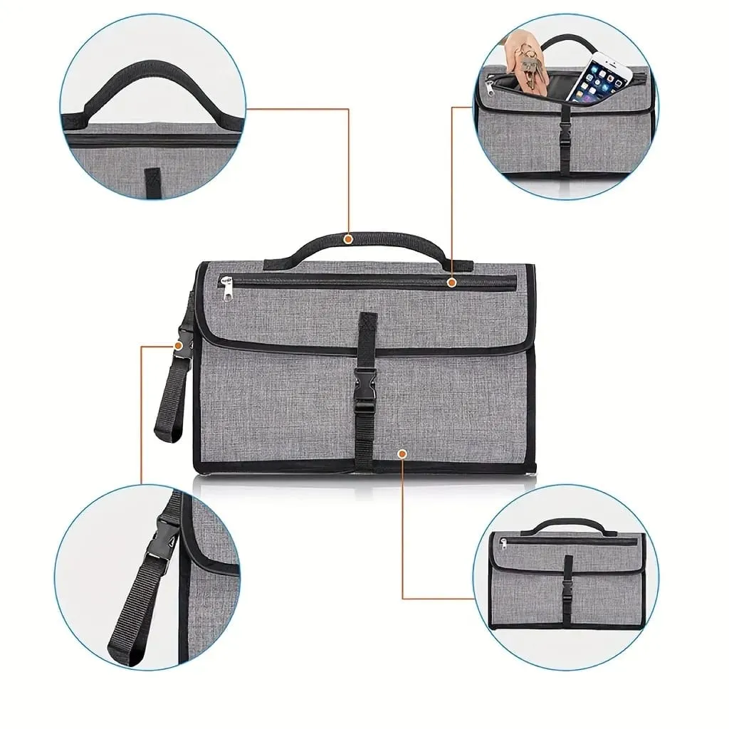 Portable Diaper Changing Travel Mat Bag, Large Capacity Baby Nursing Bag, Baby Diaper Bag