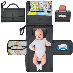 Portable Diaper Changing Travel Mat Bag, Large Capacity Baby Nursing Bag, Baby Diaper Bag