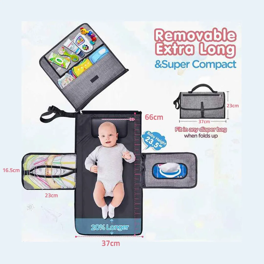 Portable Diaper Changing Travel Mat Bag, Large Capacity Baby Nursing Bag, Baby Diaper Bag