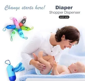 Portable Diaper Shopper Dispenser with 2 Refills