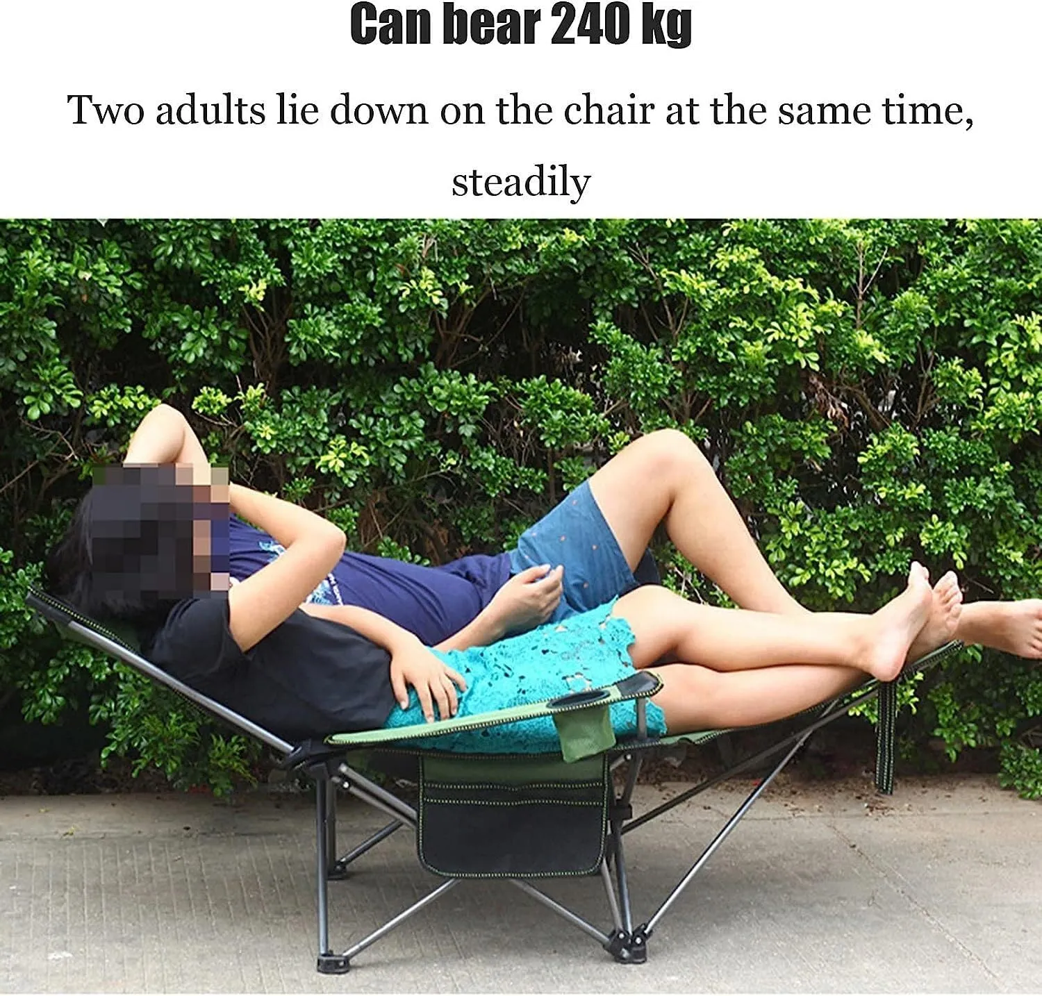 Portable Folding Chair Camping Lounge Chair Portable Reclining Camping Chair Folding Seat with Footrest with Headrest Storage Bag Adjustable Folding Chair(Green)