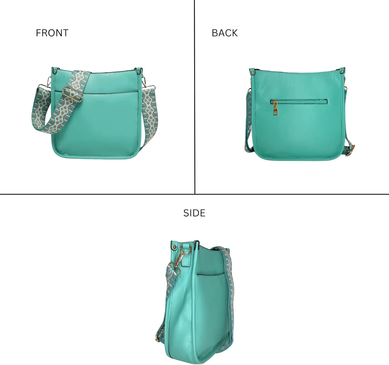 Posie Crossbody Bags for Women Trendy Vegan Leather Hobo Purses Shoulder Handbags with Wide Adjustable Guitar Strap