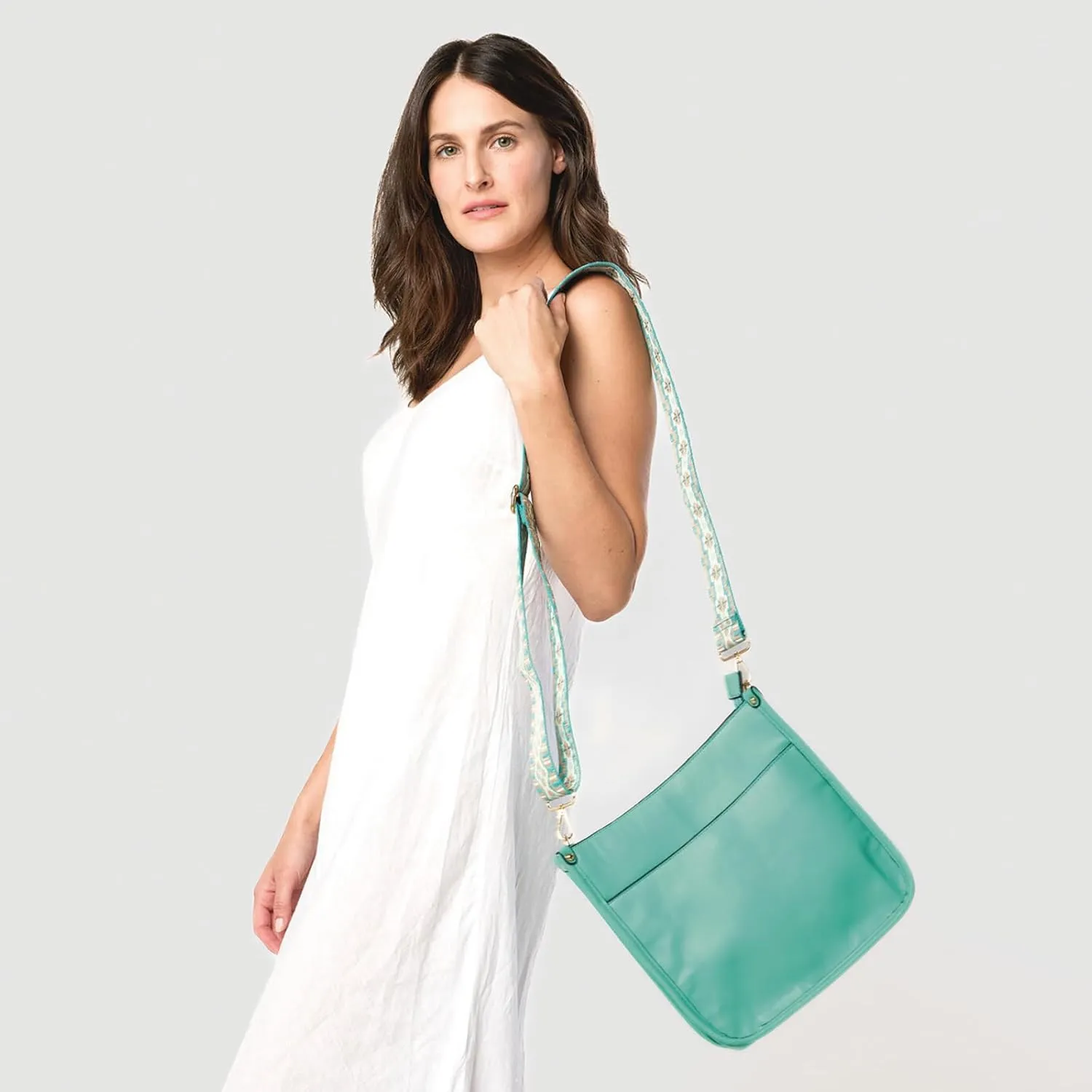 Posie Crossbody Bags for Women Trendy Vegan Leather Hobo Purses Shoulder Handbags with Wide Adjustable Guitar Strap