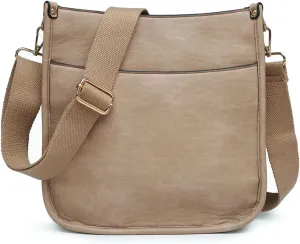 Posie Crossbody Bags for Women Trendy Vegan Leather Hobo Purses Shoulder Handbags with Wide Adjustable Guitar Strap