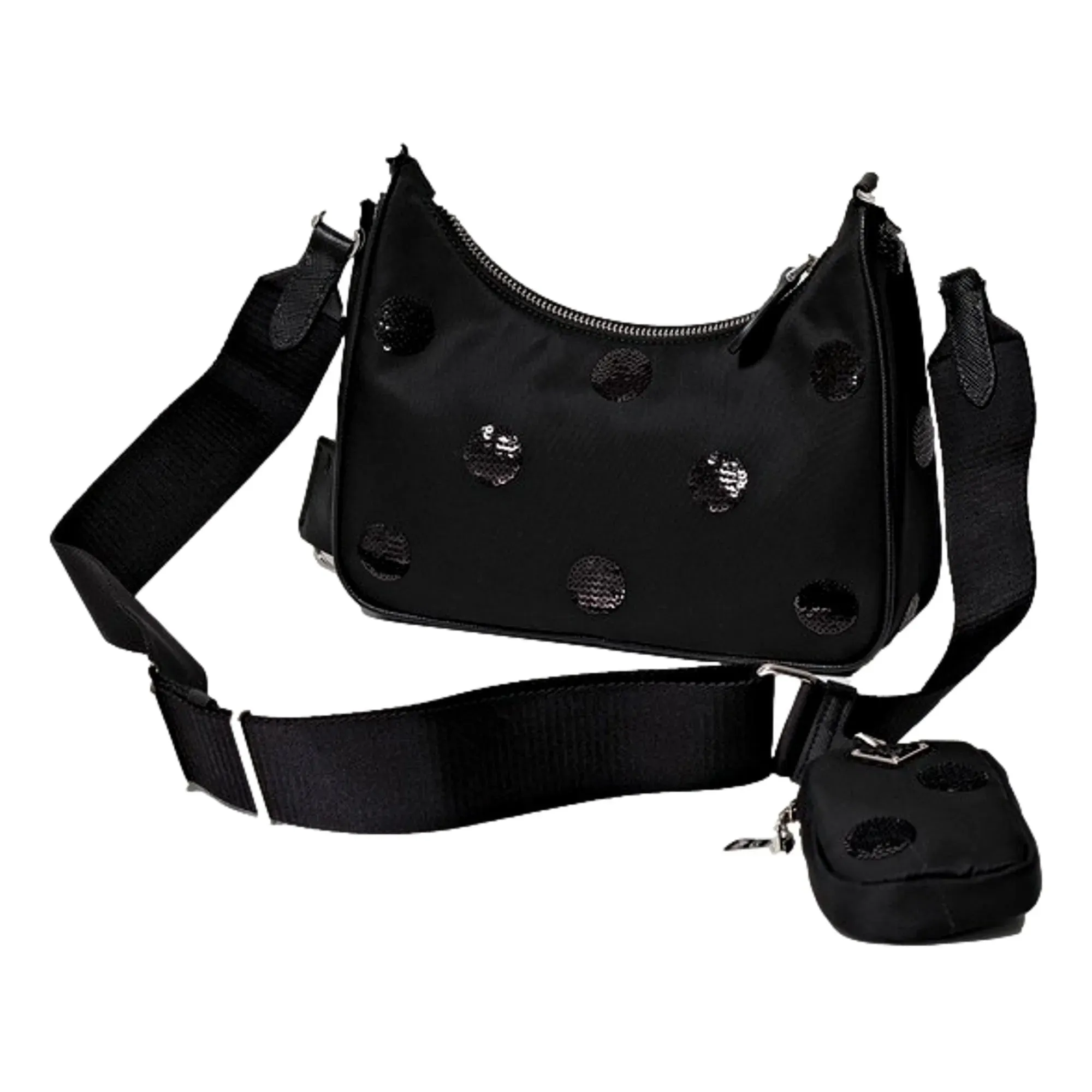 Prada Re-Edition 2005 Hobo Bag Tessuto Nylon Sequin Embellished