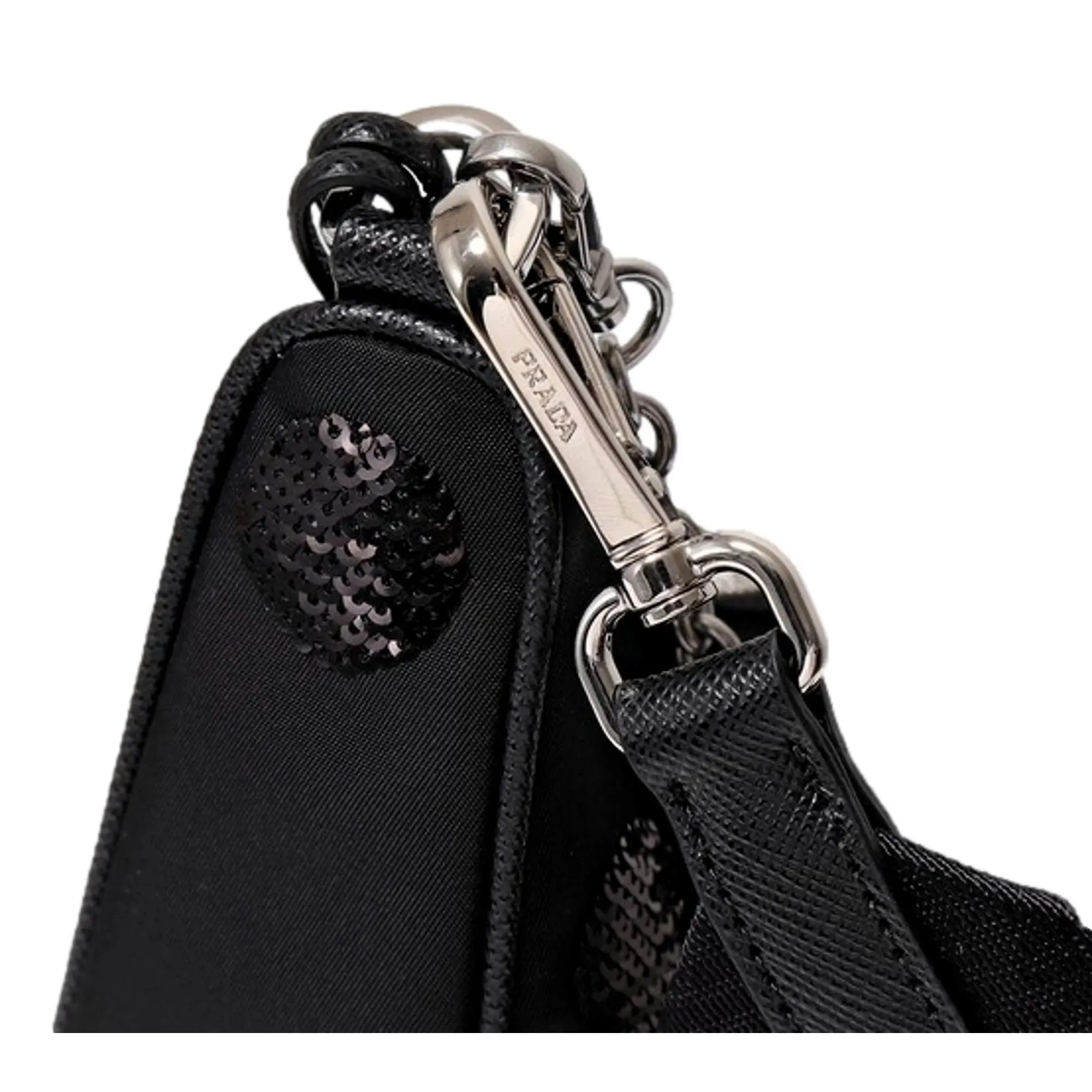 Prada Re-Edition 2005 Hobo Bag Tessuto Nylon Sequin Embellished