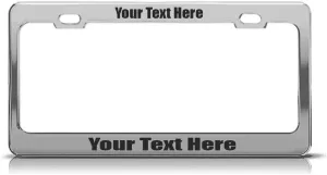 Premium Chrome Stainless Steel License Plate Frame Custom Personalized Tag Chrome