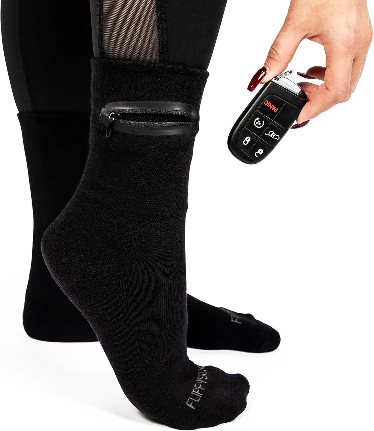Premium Pick Pocket Proof Anti Theft Sock Wallets with Rugged Zipper and Hidden Pocket - Travelers, Bikers, Runners
