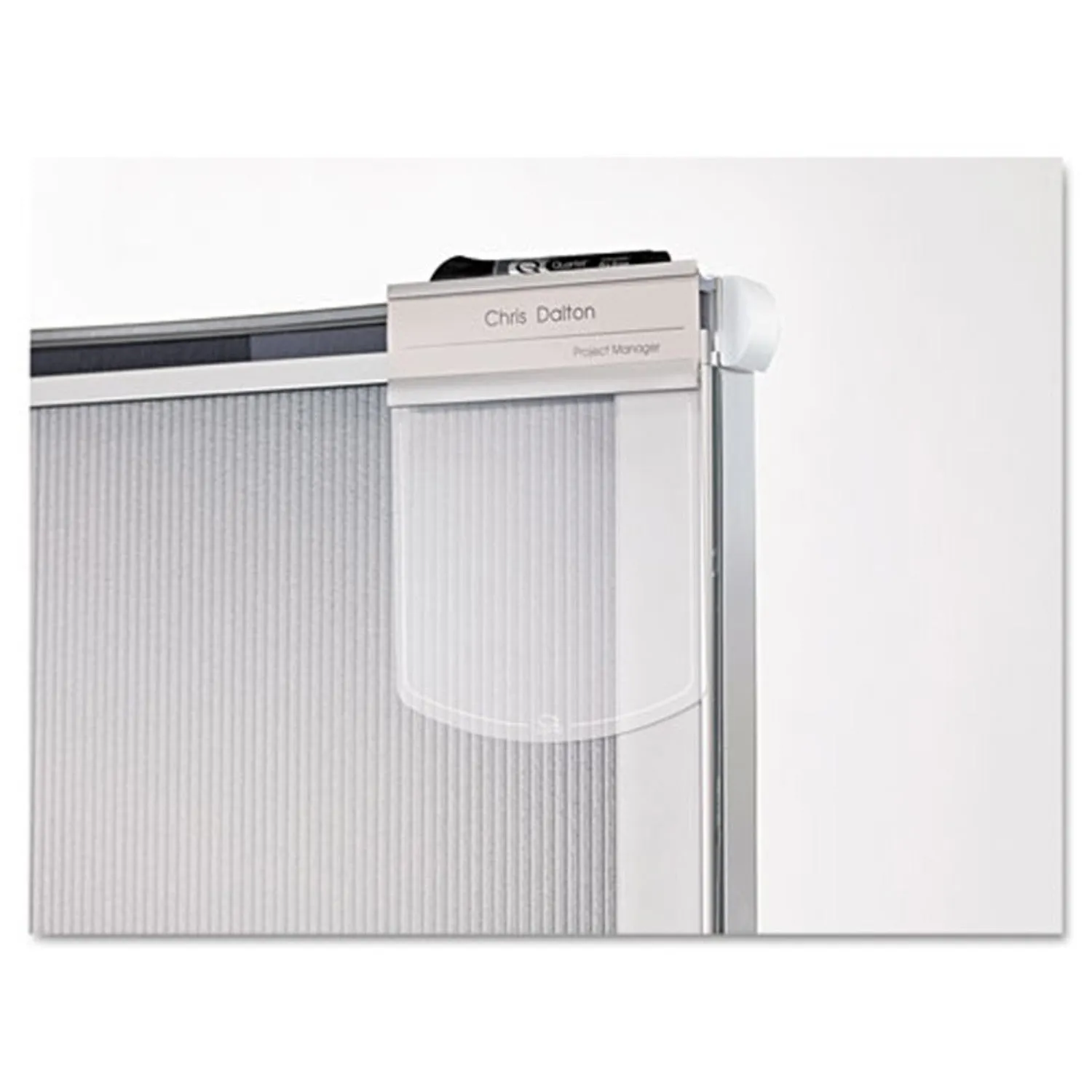 Premium Workstation Privacy Screen, 38"w x 65"h, Translucent w/ Silver