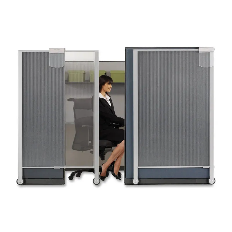 Premium Workstation Privacy Screen, 38"w x 65"h, Translucent w/ Silver
