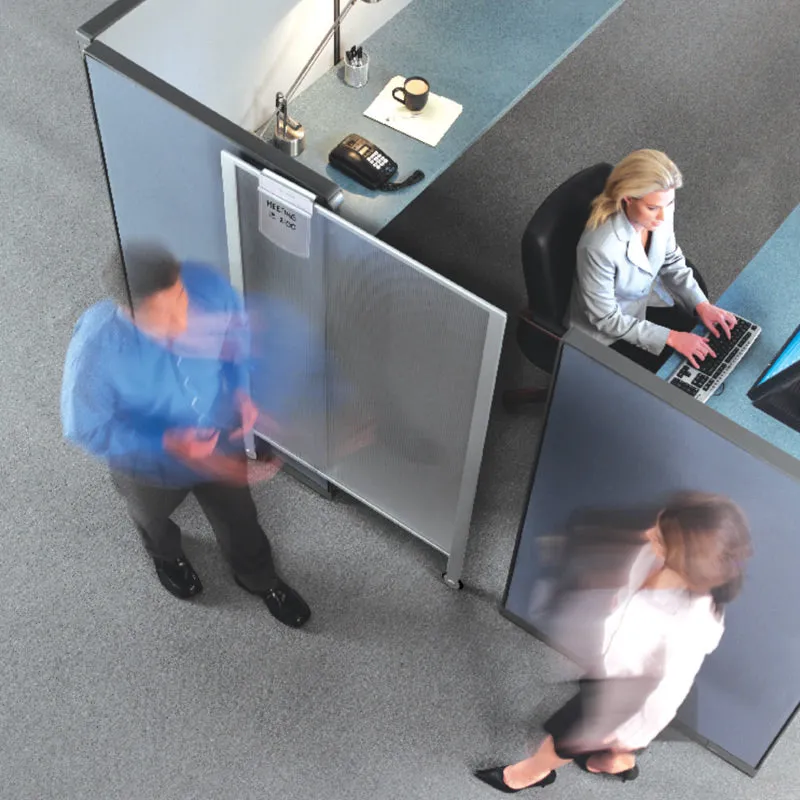 Premium Workstation Privacy Screen, 38"w x 65"h, Translucent w/ Silver