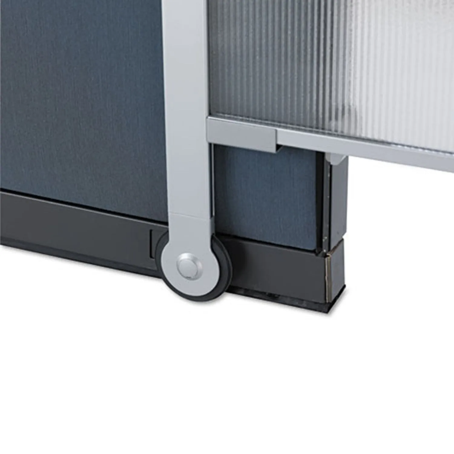 Premium Workstation Privacy Screen, 38"w x 65"h, Translucent w/ Silver