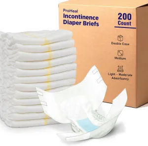 ProHeal Adult Discreet Brief, Medium, 200 Count, Unisex