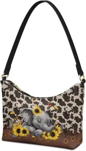 PU Leather Underarm Shoulder Bag Small Zipper Hobo Bags for Women Crescent Tote Bag for Date Travel Shopping
