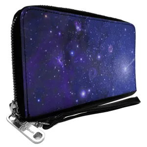 PU Zip Around Wallet Rectangle - Galaxy Blues/Purples
