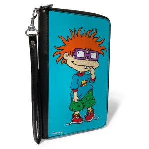 PU Zip Around Wallet Rectangle - Rugrats Chuckie Pose Blue