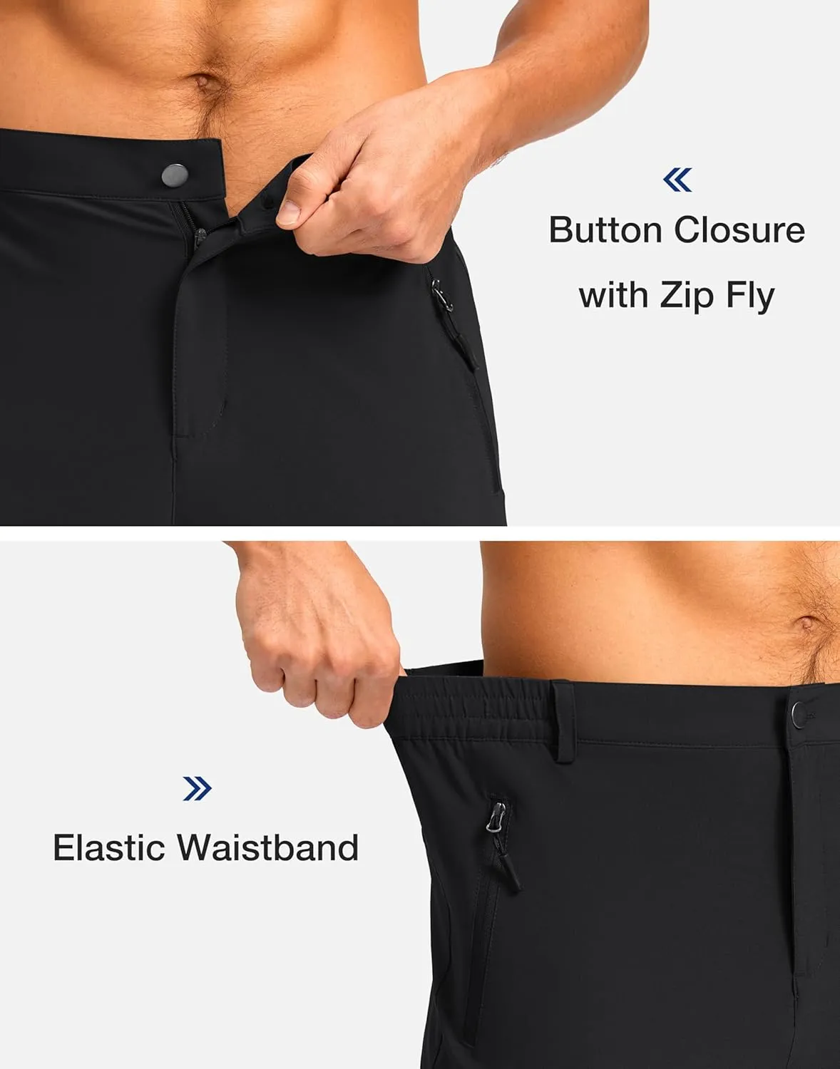 Pudolla Men's Hiking Shorts 11" Lightweight Cargo Work Shorts for Men Summer Travel Golf Casual Outdoor with 5 Pockets